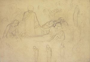博士、悼む人、ミネルバの人物像の研究 作： William Holman Hunt
