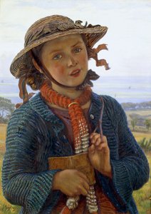 スクールガールの賛美歌、1859 作： William Holman Hunt