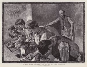 サウスヨークシャー州ウィッカーズリーで働くファイルカッターたち（リトグラフ 作： William Holt Yates (after) Titcomb