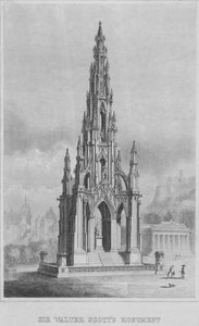 ウォルタースコッツ記念碑、c1849-1853。 作： William Home Lizars