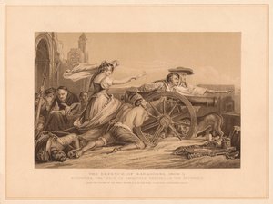 サラグーサの防衛、1808-9、1878 作： William Home Lizars