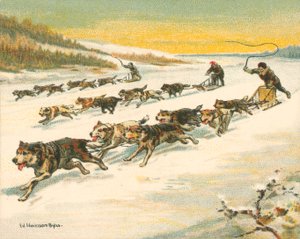 歴史的なレースと近代的なレース、カナダのドッグスレーレース（クロモリト 作： William Hounsom Byles