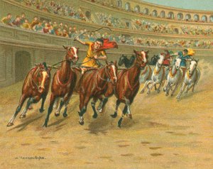 歴史的・近代的なレース、ローマの戦車レース（クロモリト 作： William Hounsom Byles