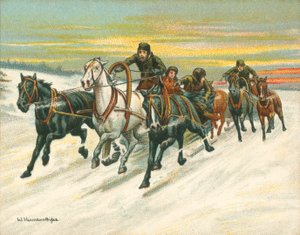 歴史的なレースと近代的なレース、ロシアのそりレース(クロモリト) 作： William Hounsom Byles