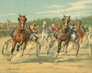 歴史的なレースと近代的なレース、トロットレースとペースレース（クロモリ写真 作： William Hounsom Byles