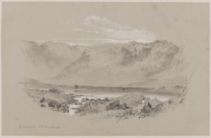 ウェストモーランドのグラスミア（紙にチョークとガッシュ） 作： William Hull