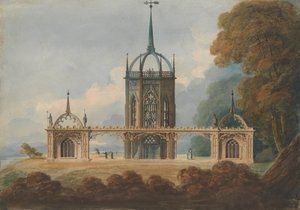 ゴシック風ベルヴューのデザイン（1800年頃）。 作： William Hurst Ashpitel
