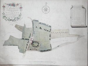 ハックニー教区のグローブ・ストリートに位置する地所の平面図 作： William Hurst Ashpitel
