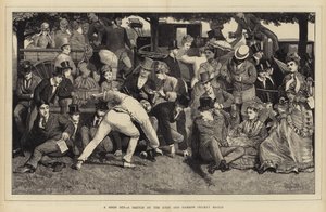 グッドヒット、イートンとハロウクリケットの試合でのスケッチ 作： William III Bromley