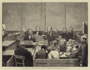 ハイドパーク検察、マールボロストリート警察裁判所でのスケッチ 作： William III Bromley