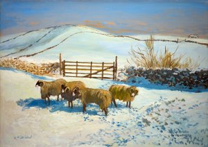ヨークシャーデールズの雪（船上油） 作： William Ireland