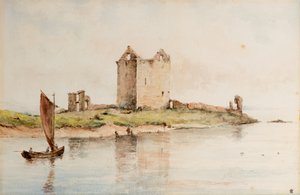 1850年のブローティ城、1850年頃（水彩） 作： William J. Renny