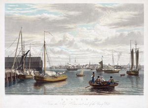 ボストン、海軍工廠の西端にあるシップハウスから、1833年頃 作： William James Bennett