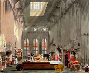 ロンドン、セント・ジェームズ・パレスのキッチン（1819年 作： William James Bennett