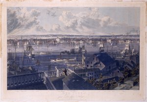 1837年のブルックリンハイツのニューヨーク（手描きのエッチングとアクアチント） 作： William James Bennett