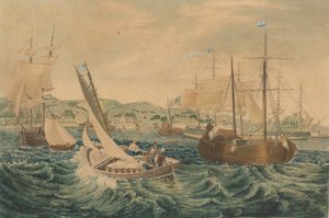 検疫、スタテン島、1833年。 作： William James Bennett
