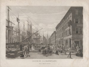 メイデン・レーンから見たサウス・ストリート、1834年 作： William James Bennett
