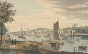 トロイUnited States Arsenalの前のハドソンの西岸から撮影、パブ1838年。 作： William James Bennett