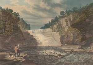 トレントンの高滝の眺め。ウエスト・カナダ・クリーク、ニューヨーク州、1835年発行。 作： William James Bennett
