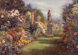 ハンプトン・コートの芝生の散歩道（カラーリトグラフ） 作： William James Day