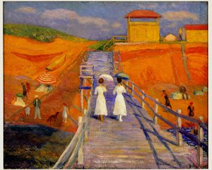 ケープコッド桟橋、1908 作： William James Glackens