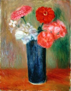 青い花瓶の花」（油彩・キャンバス 作： William James Glackens