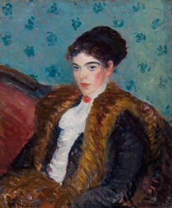 キツネの毛皮を持つ少女 作： William James Glackens