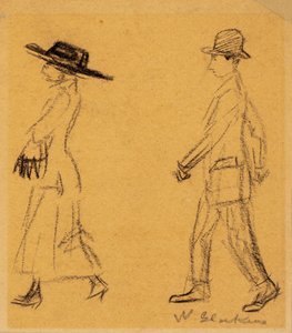 女を追う男 作： William James Glackens