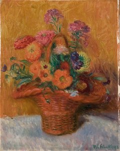 ジニアの赤いバスケット 作： William James Glackens