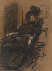 座っている女性 作： William James Glackens