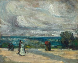 テラス（キャンバスに油彩） 作： William James Glackens