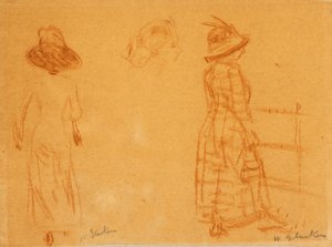 二人の女性と女性の頭