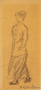 歩く女性 作： William James Glackens