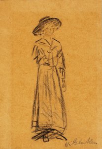 つば広帽子の女 作： William James Glackens