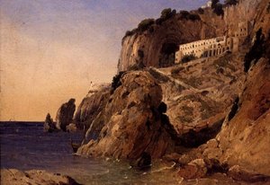 アマルフィ海岸線の修道院 作： William James Linton