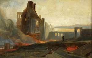 ブリストル暴動：プリンスストリートの倉庫の廃墟、1831年頃（紙に油彩） 作： William James Muller