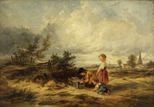 ハンプステッドヒース、鳥の罠 作： William James Muller
