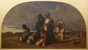 砂漠での祈り、1840年から1849年。 作： William James Muller