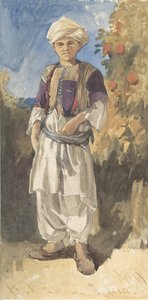 立っているトルコの若者、1844年。 作： William James Muller