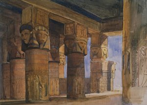 上エジプト、デンデラの神殿（水彩・紙 作： William James Muller
