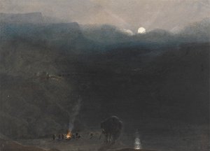 Maurício - luar, com queimadores de carvão no Black River Gorge 作： William John Chamberlayne