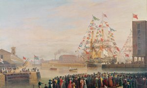 セントキャサリンのドックの開口部、1828年10月25日 作： William John Huggins