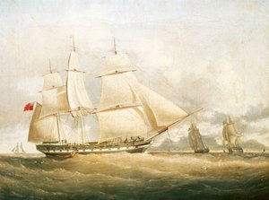 船「サー・エドワード・パジェット号」（1822年）18世紀後半～19世紀半ば（油絵） 作： William John Huggins
