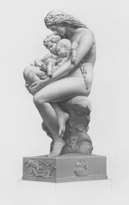 A・H・ダービーのグループからW・ロルフが描いた「最初のゆりかご」（彫刻 作： William John Roffe
