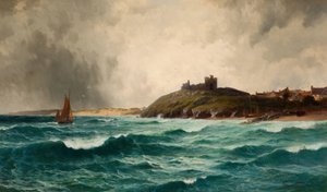 クリッチェス城のある海岸の風景、1892年 作： William Joseph King