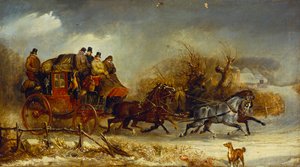 コーチングシーン-四季を通じて：冬 作： William Joseph Shayer