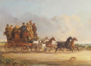 チャールズヒギンズ氏のコーチと4人 作： William Joseph Shayer