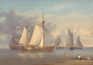 Hollantilaiset kalastusalukset ankkurissa suistossa 作： William Joy