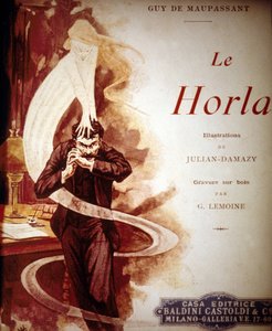 ギー・ド・モーパッサンの「The Horla」の表紙。挿絵はウィリアム・ジュリアン・ダマジー（1865-1910）。 作： William Julian Damazy