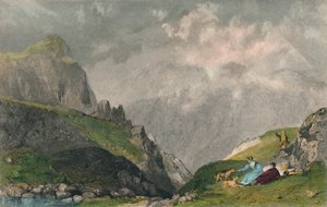 「ラングデール パイクスからの眺め、ボウフェル、ウェストモーランドを見渡す」、1835 年